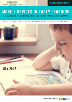MOBILE DEVICES IN EARLY LEARNING
