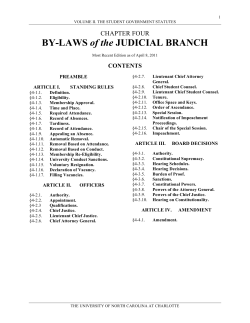 BY-LAWS of the JUDICIAL BRANCH