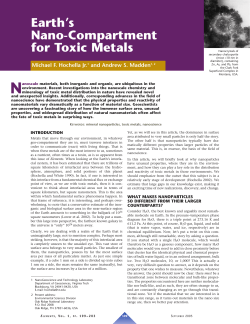 Earth`s Nano-Compartment for Toxic Metals