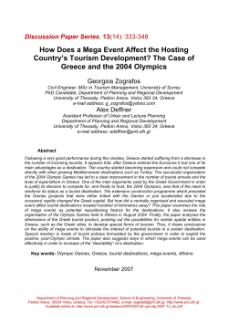 How Does a Mega Event Affect the Hosting Country`s Tourism