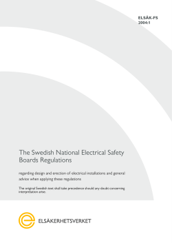 The Swedish National Electrical Safety Boards Regulations