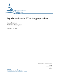 Legislative Branch: FY2011 Appropriations