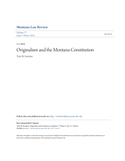 Originalism and the Montana Constitution