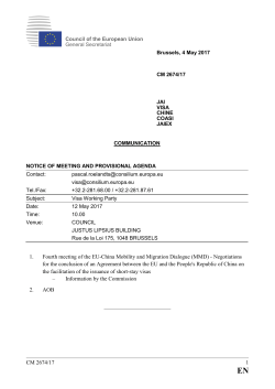 CM 2674/17 1 1. Fourth meeting of the EU