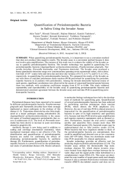 Quantification of Periodontopathic Bacteria in Saliva Using the