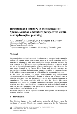 Irrigation and territory in the southeast of Spain