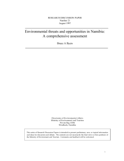 Environmental threats and opportunities in Namibia: A