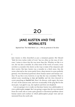 Jane Austen and the Moralists