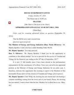 Hansard - Trinidad and Tobago Parliament