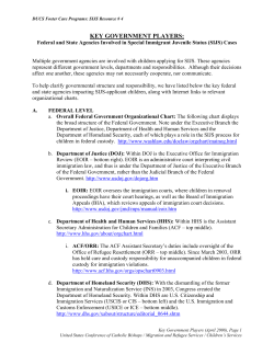 Federal Government Organizational Charts: For SIJS Project