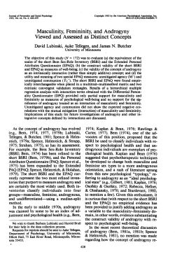 Masculinity, Femininity, and Androgyny Viewed and Assessed as