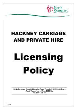 Taxi Licensing Policy - North Somerset Council