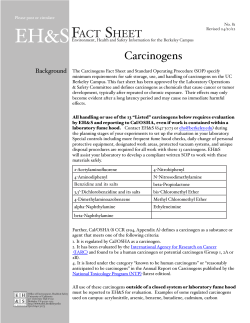 Carcinogens - UC Berkeley, EHS