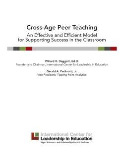 Cross-age Peer Teaching: An Effective and Efficient Model for