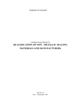 QUALIFICATION OF NON - METALLIC SEALING MATERIALS AND