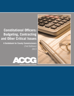 Constitutional Officers: Budgeting, Contracting and Other Critical