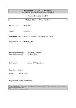 OBARM_7_Y2 HOSP7022 Wine Studies 1 - CIT