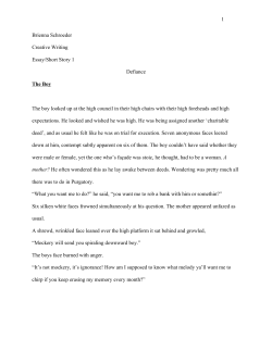 1 Brienna Schroeder Creative Writing Essay/Short Story 1 Defiance