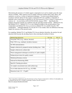 Analytical Methods TO-14a and TO-15