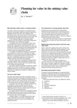 Planning for value in the mining value chain