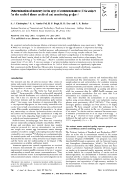 Determination of mercury in the eggs of common murres (Uria aalge