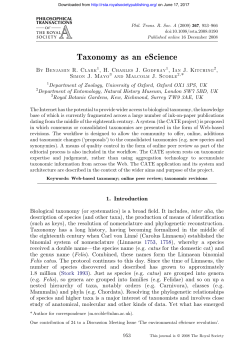 Taxonomy as an eScience