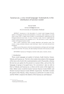 Saramaccan, a very mixed language: Systematicity in the