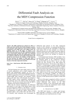 Differential Fault Analysis on the MD5 Compression Function
