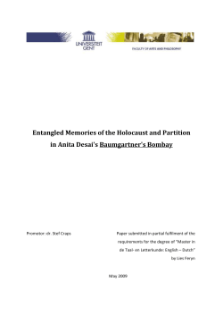 Entangled Memories of the Holocaust and Partition in Anita Desai`s