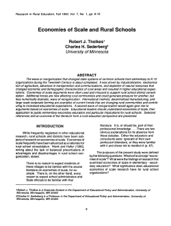 Economies of Scale and Rural Schools