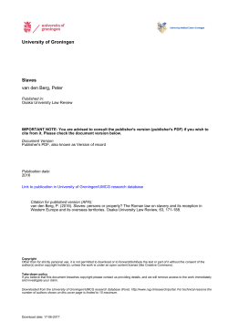 University of Groningen Slaves van den Berg, Peter