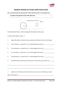 Student Activity on Circles with Centre (h,k)