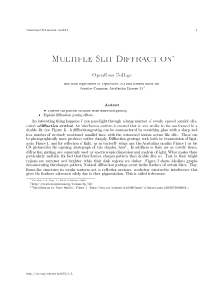 Multiple Slit Diffraction
