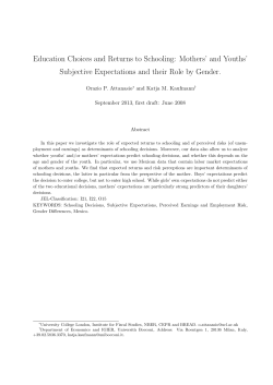 Education Choices and Returns to Schooling: Mothers` and Youths