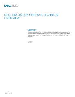 Isilon OneFS: A Technical Overview