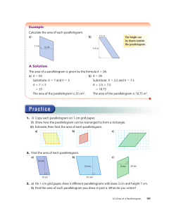 pg. 141 &ndash; Area of a Parallelogram