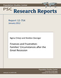 Finances and Frustration - Population Studies Center