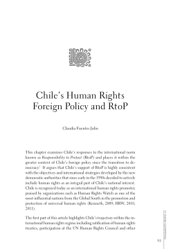 Chile`s Human Rights Foreign Policy and RtoP