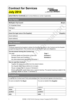 Contract for Services - July 2014
