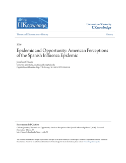 Epidemic and Opportunity: American Perceptions of the Spanish