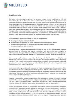 Drug Offences Policy This policy refers to illegal