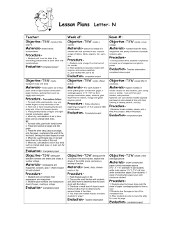 Lesson Plans Letter: N