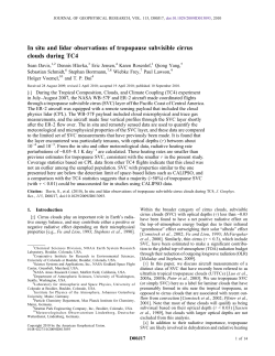 In situ and lidar observations of tropopause subvisible cirrus clouds