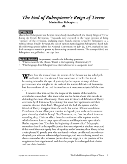 The End of Robespierre`s Reign of Terror