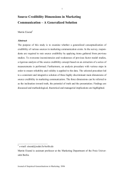 Source Credibility Dimensions in Marketing