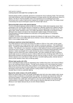 Light spectrum glasses Looking beyond white light from sunlight to