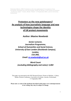 Protesters as the new gatekeepers? An analysis of how journalistic