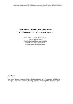 New Rules for Key German Non-Profits