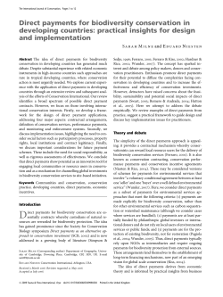 Direct payments for biodiversity conservation in developing