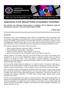 Submission to the Seanad Public Consultation Committee